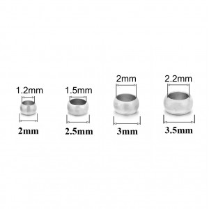 Στοπ μεταλλικές χάντρες 2mm/ 2.5mm/ 3mm/ 3.5mm (συσκευασία) Ακροδέκτες