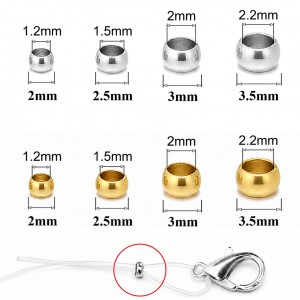 Στοπ μεταλλικές χάντρες 2mm/ 2.5mm/ 3mm/ 3.5mm (συσκευασία) Ακροδέκτες