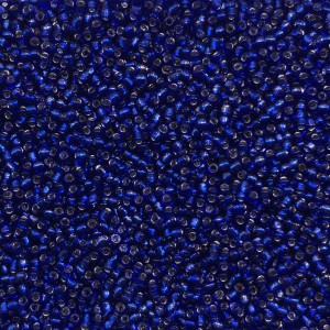 Μικρές γυάλινες χάντρες 2.3mm διάφανο μπλε σκούρο silver line χρώμα (συσκευασία/60g/4000χάντρες) Μικρές Χάντρες 2.3mm