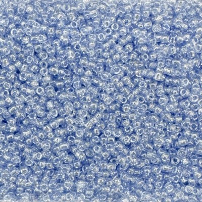 Μικρές γυάλινες χάντρες 2.3mm διάφανο γαλάζιο γυαλιστερό χρώμα (συσκευασία/60g/4000χάντρες)
