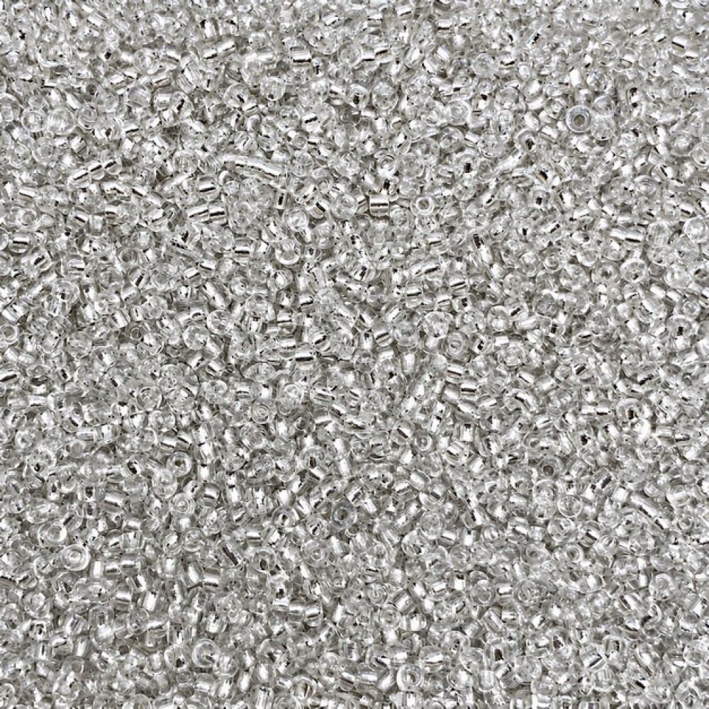 Μικρές γυάλινες χάντρες 2.3mm διάφανο silver line (συσκευασία/60g/4000χάντρες) Μικρές Χάντρες 2.3mm
