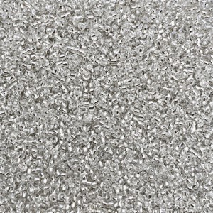 Μικρές γυάλινες χάντρες 2.3mm διάφανο silver line (συσκευασία/60g/4000χάντρες) Μικρές Χάντρες 2.3mm