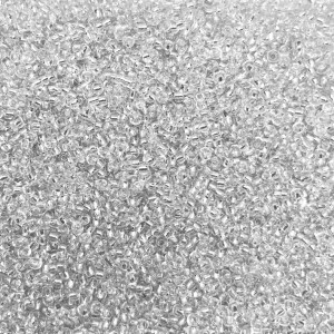 Μικρές γυάλινες χάντρες 2.3mm διάφανο silver line (συσκευασία/60g/4000χάντρες) Μικρές Χάντρες 2.3mm