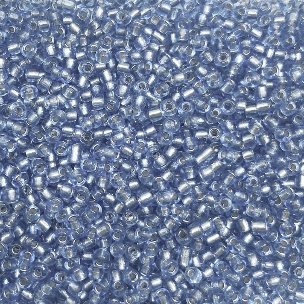 Μικρές γυάλινες χάντρες 3mm διάφανο γαλάζιο silver line χρώμα (συσκευασία/60g/2000χάντρες) Μικρές Χάντρες 3mm