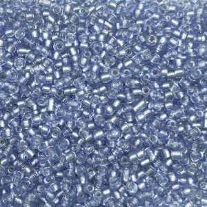 Μικρές γυάλινες χάντρες 3mm διάφανο γαλάζιο silver line χρώμα (συσκευασία/60g/2000χάντρες) Μικρές Χάντρες 3mm