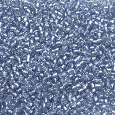 Μικρές γυάλινες χάντρες 3mm διάφανο γαλάζιο silver line χρώμα (συσκευασία/60g/2000χάντρες)