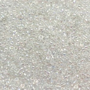 Μικρές γυάλινες χάντρες 3mm διάφανο ιριδίζον (συσκευασία/60g/2000χάντρες) Μικρές Χάντρες 3mm
