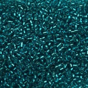 Μικρές γυάλινες χάντρες 3mm διάφανο πετρόλ silver line χρώμα (συσκευασία/60g/2000χάντρες) Μικρές Χάντρες 3mm