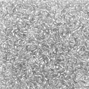 Μικρές γυάλινες χάντρες 3mm διάφανο silver line χρώμα (συσκευασία/60g/2000χάντρες) Μικρές Χάντρες 3mm