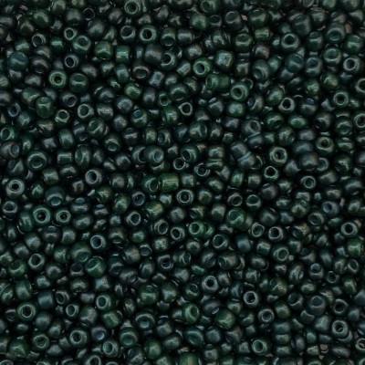 Μικρές γυάλινες χάντρες 3mm πράσινο σκούρο ματ χρώμα (συσκευασία/60g/2000χάντρες)