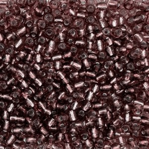 Μικρές γυάλινες χάντρες 4mm διάφανο μωβ silver line χρώμα (συσκευασία/60g/1000χάντρες) Μικρές Χάντρες 4mm