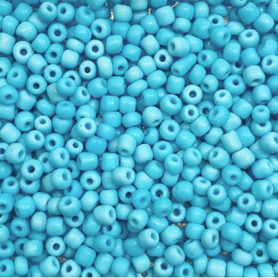 Seed glass beads 4mm light blue color (pack/60g/1000beads)