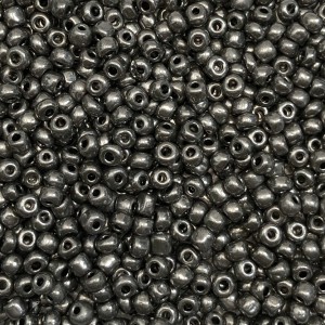Μικρές γυάλινες χάντρες 4mm μεταλλικό ανθρακί χρώμα (συσκευασία/60g/1000χάντρες) Μικρές Χάντρες 4mm