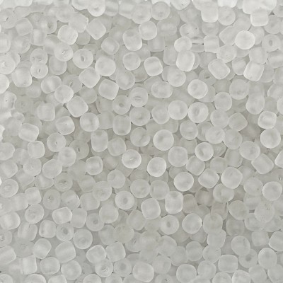 Μικρές γυάλινες χάντρες 4mm ημιδιάφανο ice ματ (συσκευασία/60g/1000χάντρες)