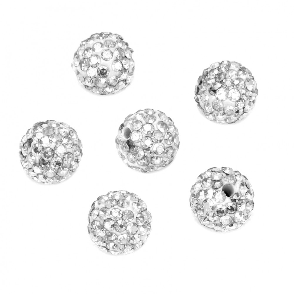 Rhinestone round beads with hole clear color 6mm/ 8mm/ 10mm (pack) Beads with Rhinestones