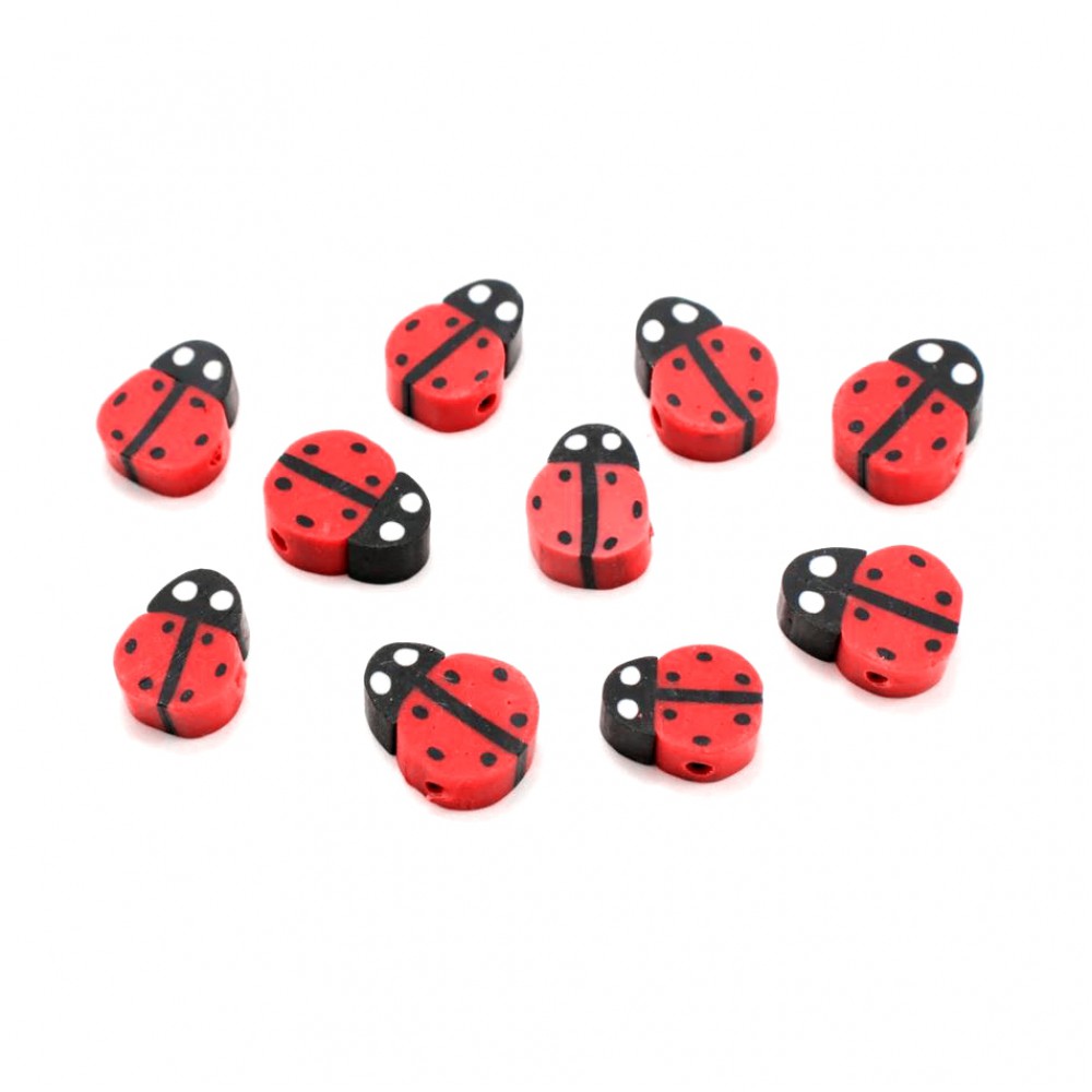 Χάντρες fimo 10mm Πασχαλίτσα (συσκευασία∽40χάντρες) Χάντρες Fimo