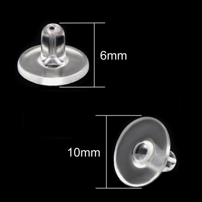 Κουμπώματα σιλικόνης για σκουλαρίκια 10x6mm (συσκευασία/30τμχ.)
