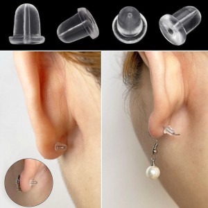 Earring silicone back stoppers 5x6mm (pack∽50pcs.) Earring Parts