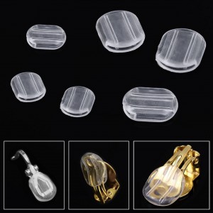 Προστατευτικά μαξιλαράκια σιλικόνης 10x8mm / 14x11mm για σκουλαρίκια κλιπ (συσκευασία) Υλικά για Σκουλαρίκια