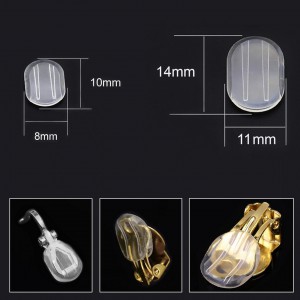 Προστατευτικά μαξιλαράκια σιλικόνης 10x8mm / 14x11mm για σκουλαρίκια κλιπ (συσκευασία) Υλικά για Σκουλαρίκια