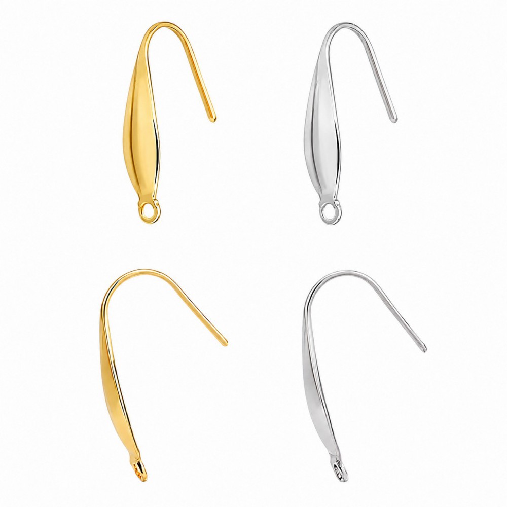 Ατσάλινα γαντζάκια για σκουλαρίκια fish hooks 20mm (συσκευασία/10τμχ.) Υλικά για Σκουλαρίκια