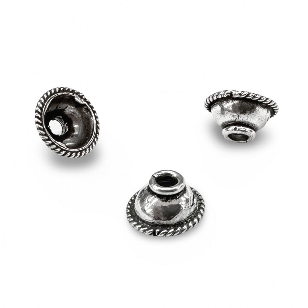 Καπελάκι μεταλλικό 11x6mm για φούντα Εξαρτήματα για Κομπολόι