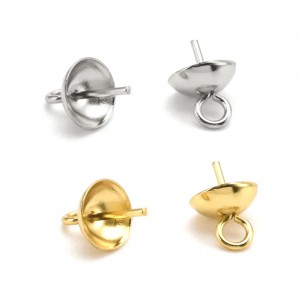 Ατσάλινα καπελάκια με καρφάκι και κρίκο 4mm / 6mm / 8mm (συσκευασία) Κρικάκια Συνδετικά