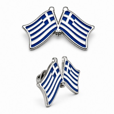 Μεταλλική Καρφίτσα διπλή Ελληνική Σημαία 3cm x 1.8cm