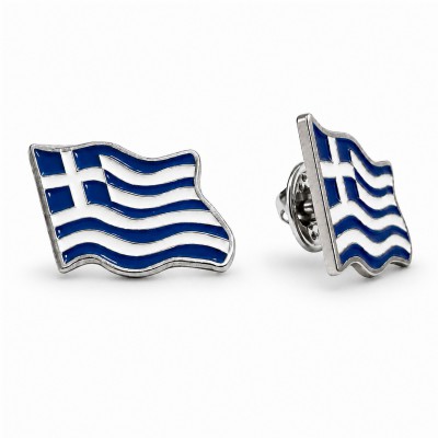 Μεταλλική Καρφίτσα Ελληνική Σημαία κυματιστή 2cm
