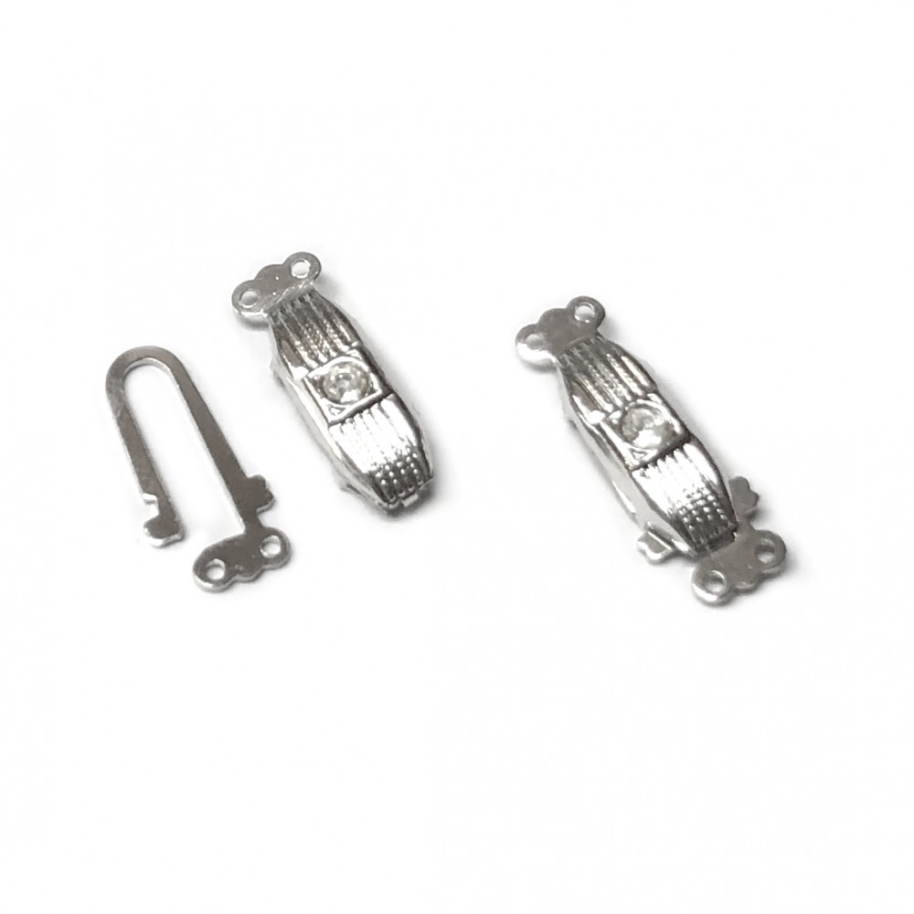 Κουμπώμα συρταρωτό 21x8mm με στρας με 2 κρίκους Κουμπώματα