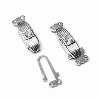 Κουμπώμα συρταρωτό 21x8mm με στρας με 2 κρίκους