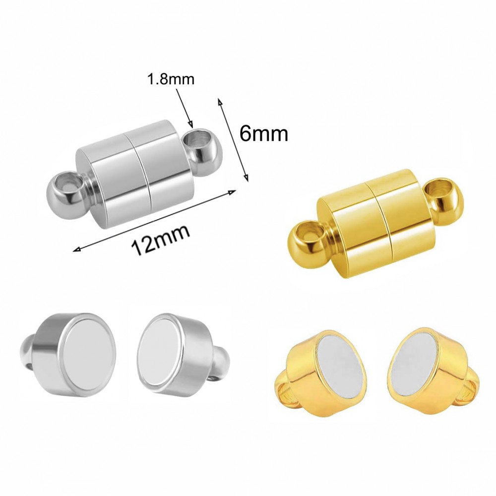 Ατσάλινο κούμπωμα μαγνητικό βαρελάκι 12x6mm Κουμπώματα