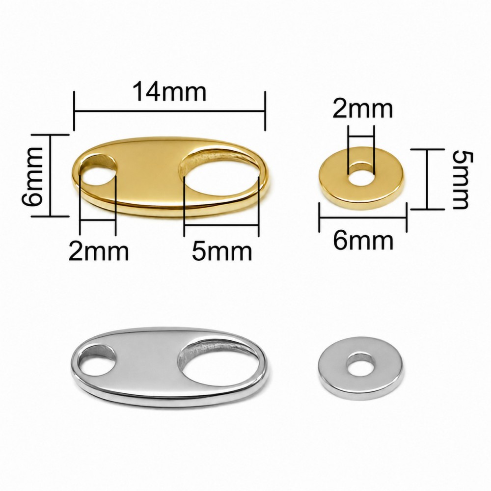 Ατσάλινο κούμπωμα οβάλ Τ 14x6mm Κουμπώματα
