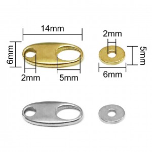 Ατσάλινο κούμπωμα οβάλ Τ 14x6mm Κουμπώματα