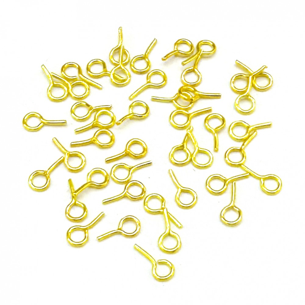 Κρικάκια μεταλλικά επίχρυσα με καρφάκι 4x7mm (συσκευασία∽250τμχ.) Κρικάκια Συνδετικά