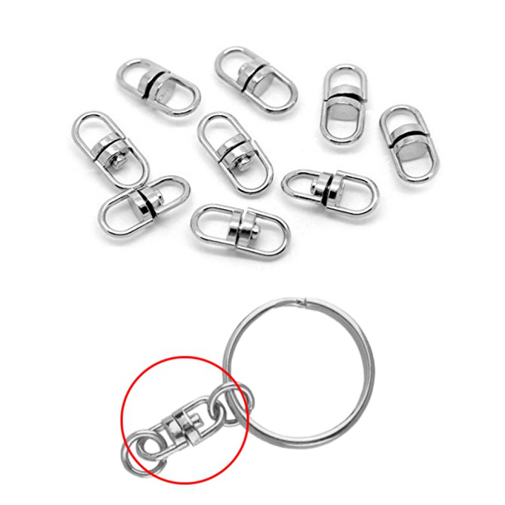 Συνδετικό εξάρτημα για μπρελόκ 15x6mm (συσκευασία/24τμχ.) Κρικάκια Συνδετικά