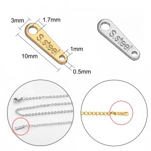 Ατσάλινο συνδετικό ταμπελάκι Stainless Steel για αλυσίδες 10x3mm Κρικάκια Συνδετικά