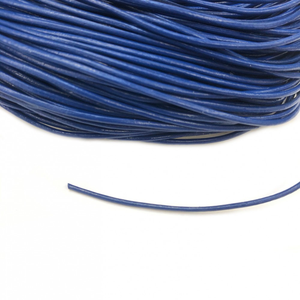 Δερμάτινο κορδόνι στρογγυλό 1.8mm μπλε χρώμα (ανά μέτρο) Δερμάτινα Κορδόνια