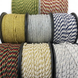 Twisted Cord three strands silk 3mm (price per meter) Twisted & Braided Cords