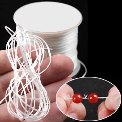 Ελαστικό κορδόνι σιλικόνης λευκό (καρούλι∽8μέτρα)