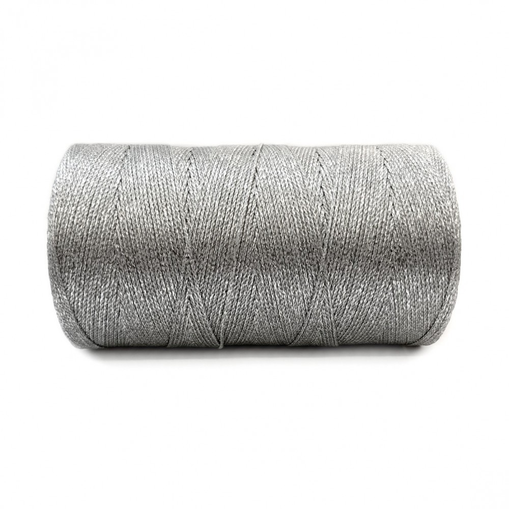 Κερωμένη κλωστή 0.8mm μεταλιζέ ασημί χρώμα (συσκευασία∽20μέτρα) Κερωμένη Κλωστή