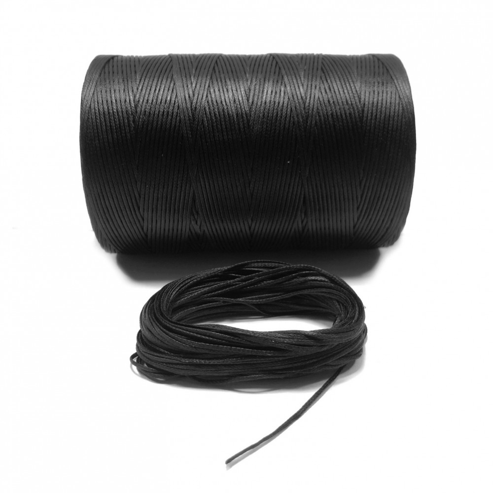 Waxed cord 1mm black color (pack) Waxed Cords