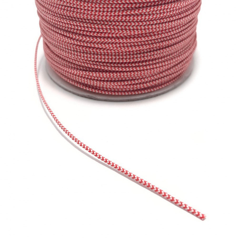 Cord red white thin 0.5mm (pack∽10meters) Other Cords