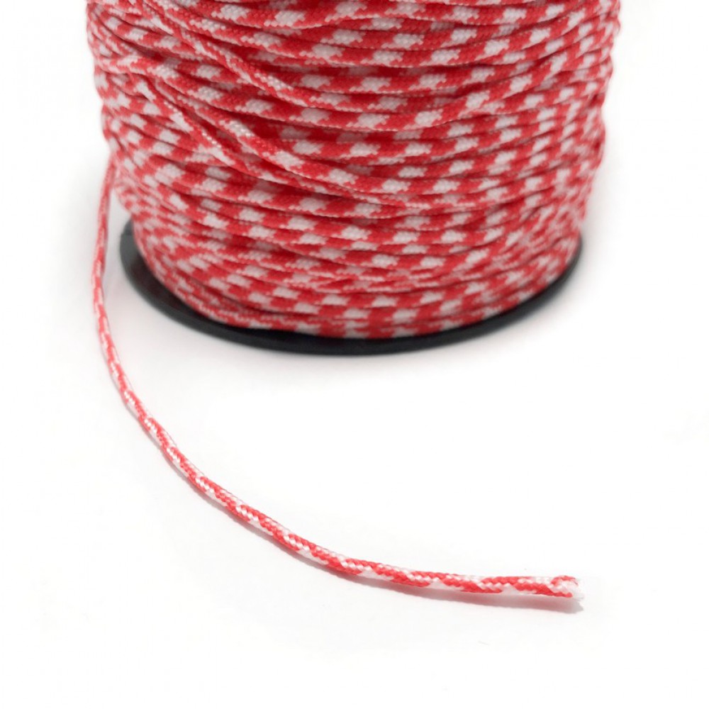 Cord red white 2mm (pack/5meters) Other Cords