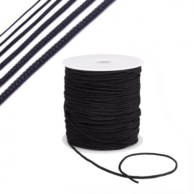 Κορδόνι μαύρο υψηλής ποιότητας 0.8mm/ 1mm/ 1.5mm/ 1.7mm/ 2mm/ 2.2mm (συσκευασία∽10μέτρα)
