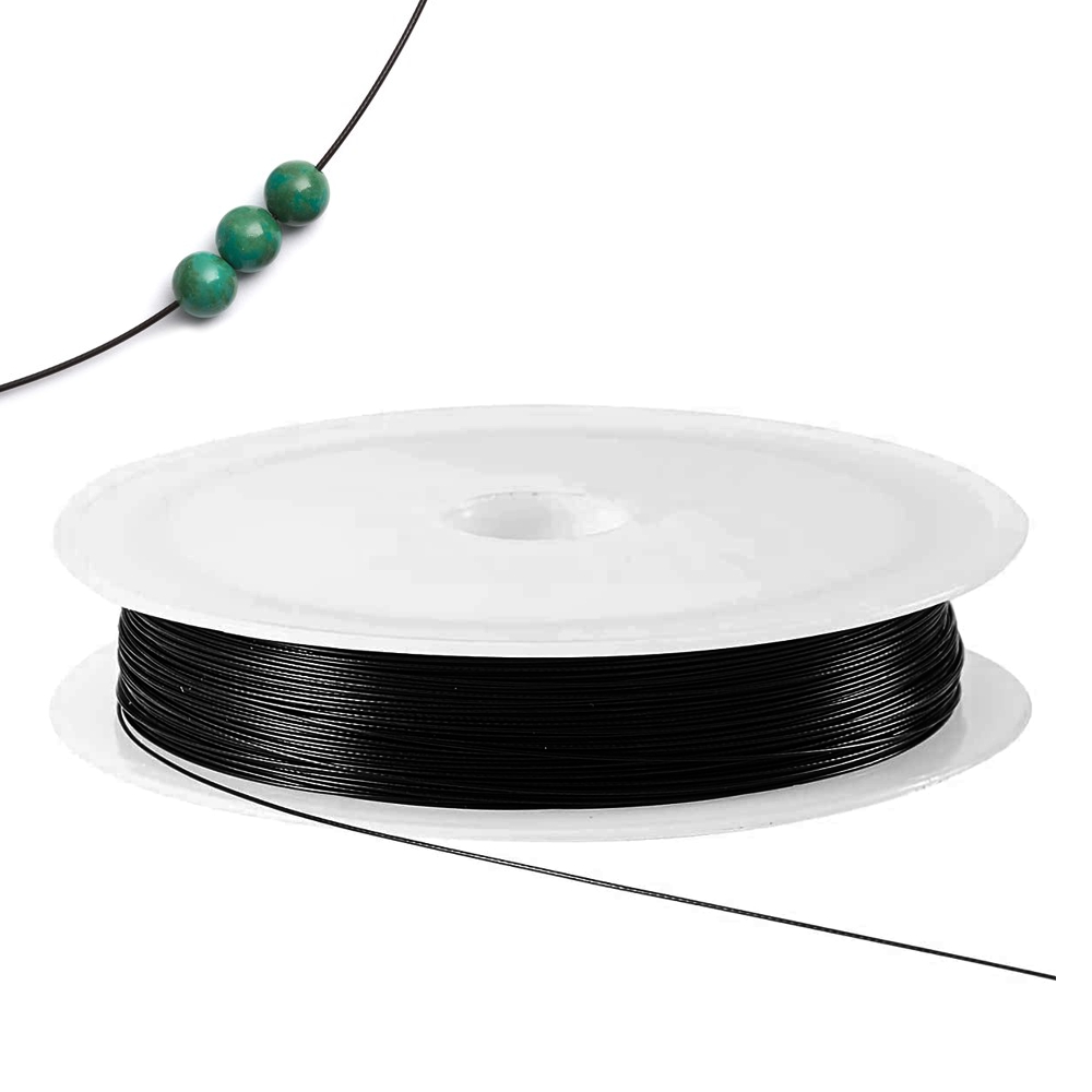 Wire tiger tail for jewelry and beads black color 0.5mm (1Roll/60meters) Wires