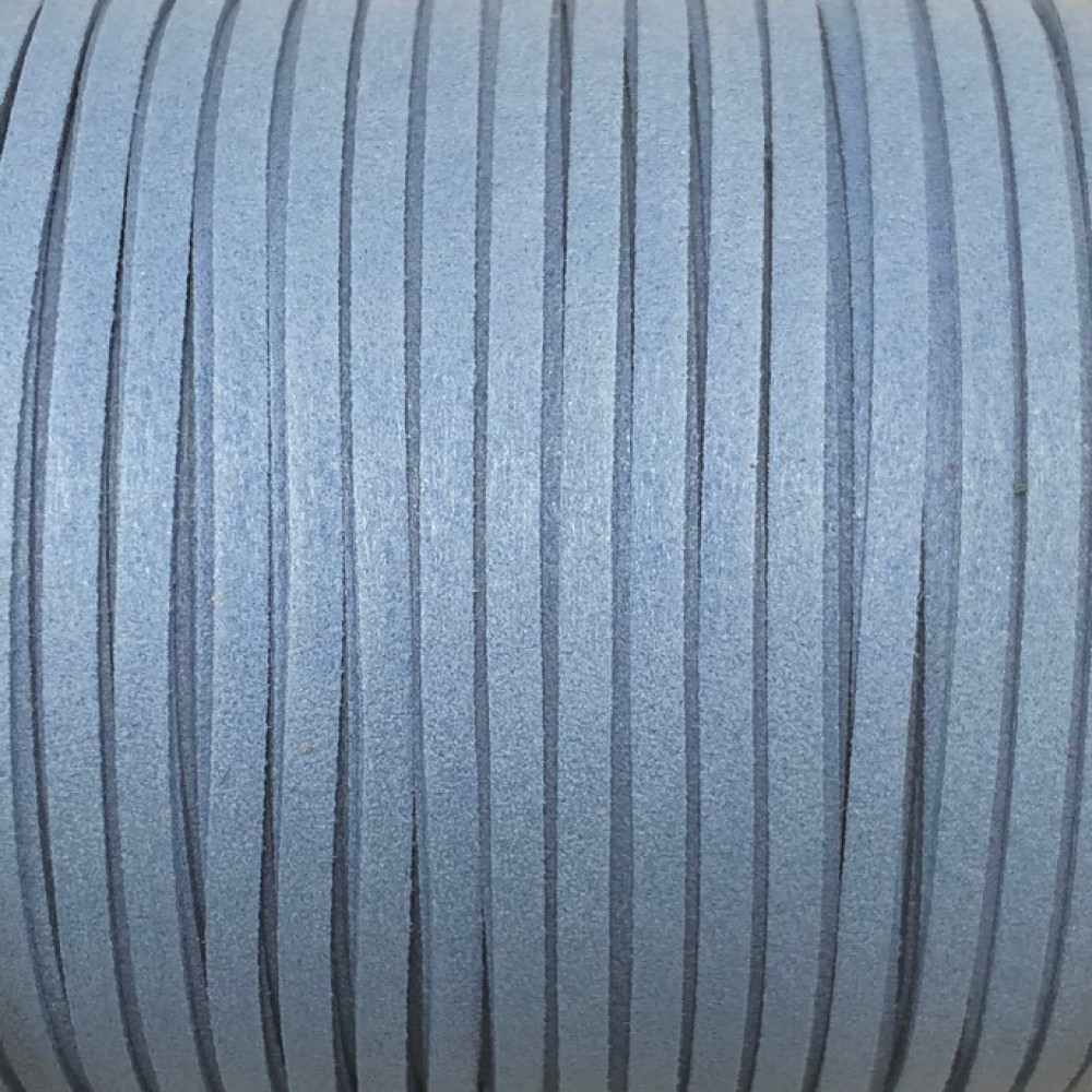 Suede flat cord 3mm sky blue color (price per meter) Suede Cords