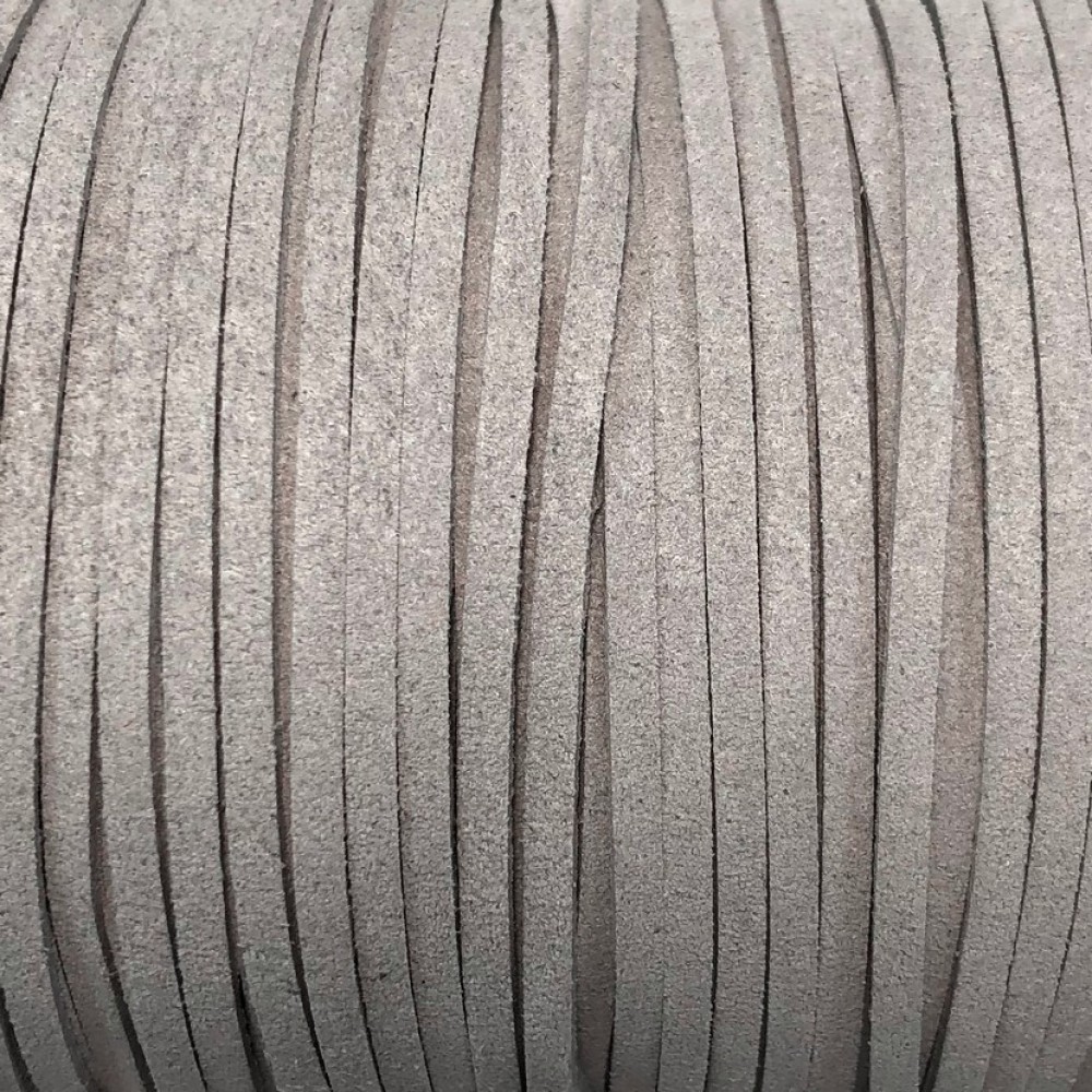 Suede flat cord 3mm light gray color (price per meter) Suede Cords