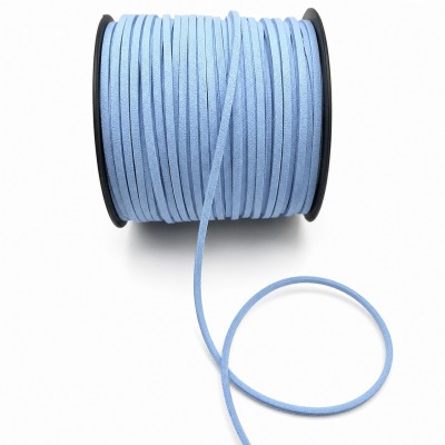 Σουέτ κορδόνι πλακέ 3mm γαλάζιο χρώμα (τιμή ανά μέτρο)