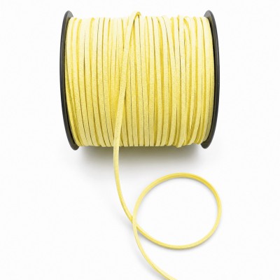 Σουέτ κορδόνι πλακέ 2.5mm κίτρινο χρώμα (τιμή ανά μέτρο)